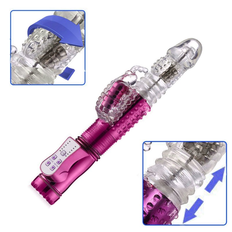 Jack Rabbit Thrusting Vibrator - USB - Pink